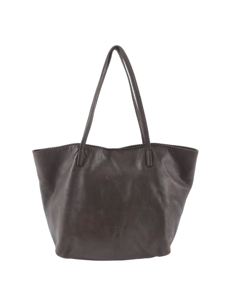 Loewe Anagram Nappa Leather Tote Shoulder Hand Brown